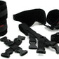 Bed Buckler Tether and Cuff Restraint Kit Black Microfiber