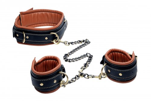XR MS Coax Collar to Wrist Restraints brown & black