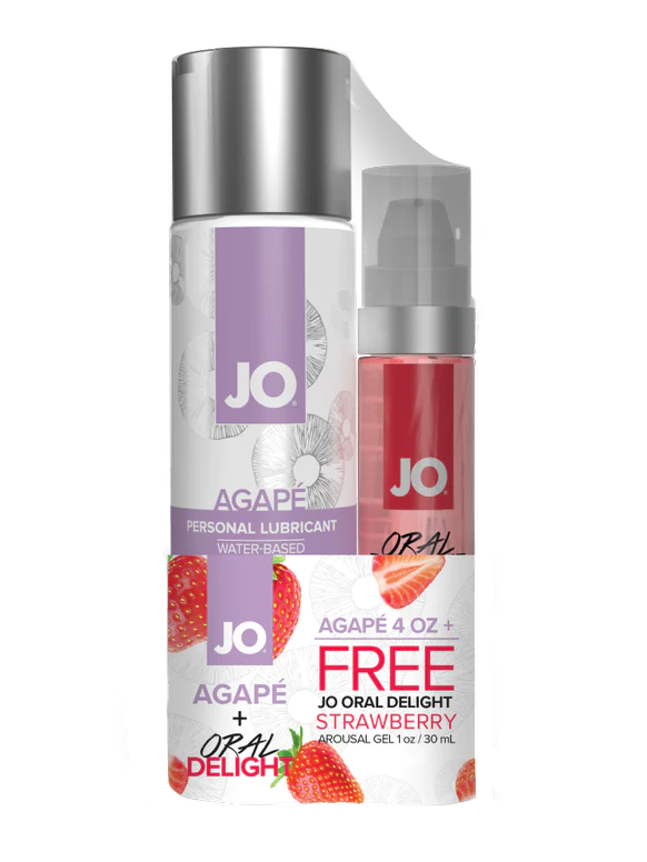 JO Agape 4oz + JO Oral Delight Strawberry Arousal Gel 1oz