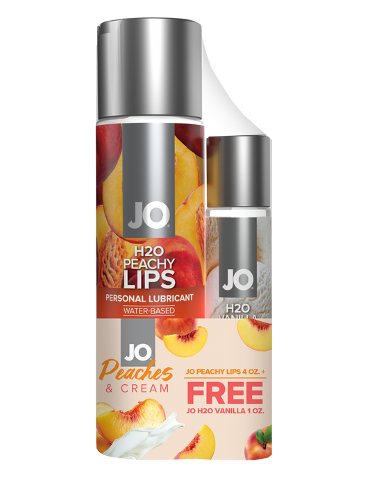 JO Peaches & Cream - JO Peachy Lips 4 fl.oz. + free GWP JO H2O Vanilla 1 fl.oz